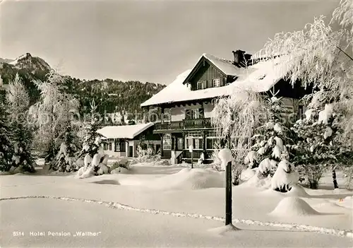 AK / Ansichtskarte Oberstdorf Hotel Pension Walther Winterimpressionen Allgaeu Oberstdorf