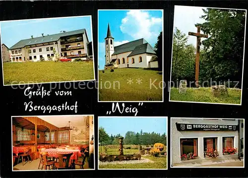 AK / Ansichtskarte Oberfahrenberg_Waldthurn Berggasthof Weig Kapelle Kreuz 