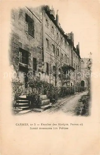 AK / Ansichtskarte Paris Escalier des Martyrs Perron ou furent massacres 114 Pretres Paris