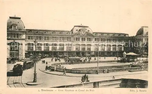 AK / Ansichtskarte Toulouse_Haute Garonne Gare Matabiau et Canal du Midi Toulouse Haute Garonne