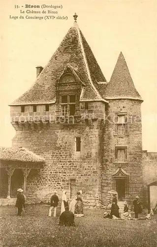 AK / Ansichtskarte Biron_Dordogne Le Chateau de Biron Loge du Concierge Biron Dordogne