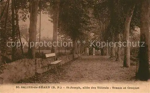 AK / Ansichtskarte Salies de Bearn St Joseph allee des Tilleuls Tennis et Croquet Salies de Bearn