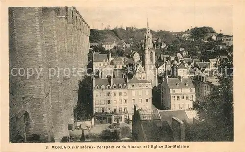 AK / Ansichtskarte Morlaix Perspective du Viaduc et lEglise Ste Melaine Morlaix