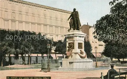 AK / Ansichtskarte Nice_Alpes_Maritimes La statue de Charles Albert Nice_Alpes_Maritimes