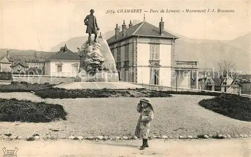 AK / Ansichtskarte Chambery_Savoie Parc de Lemenc Monument JJ Rousseau Chambery Savoie