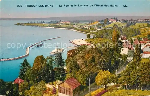 AK / Ansichtskarte Thonon les Bains Le Port et le Lac vus de lHotel des Bains Thonon les Bains
