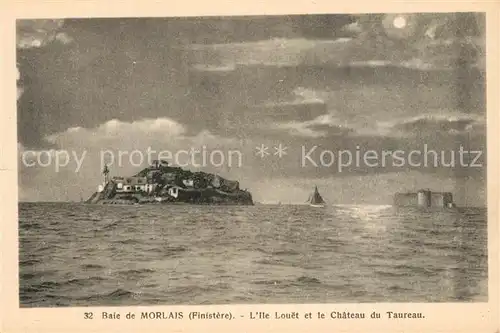 AK / Ansichtskarte Morlaix Baie de Morlais Ile Louet et le Chateau du Taureau Morlaix
