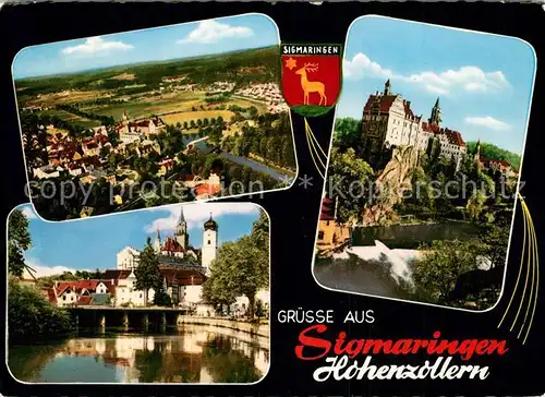 AK / Ansichtskarte Sigmaringen Panorama Schloss Flusspartie Sigmaringen