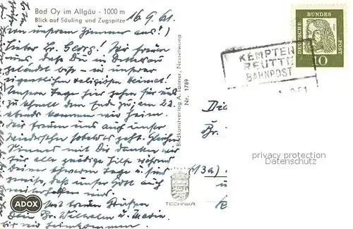 AK / Ansichtskarte Bad_Oy S?uling Zugspitze Bad_Oy