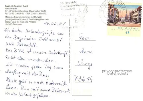 AK / Ansichtskarte Vorderschmiding Gasthof Pension Breit Vorderschmiding