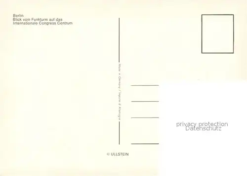 AK / Ansichtskarte Berlin Blick vom Funkturm auf Congresscentrum Berlin