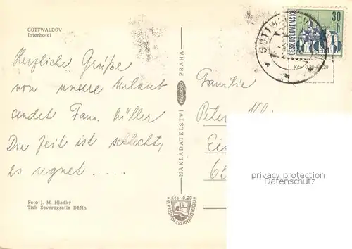 AK / Ansichtskarte Gottwaldov_Tschechien Interhotel Gottwaldov Tschechien