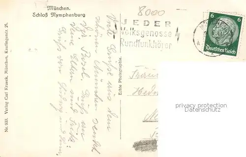 AK / Ansichtskarte Muenchen Schloss Nymphenburg Schwanenteich Muenchen