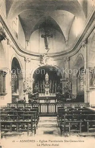 AK / Ansichtskarte Asnieres sur Seine Eglise Paroissiale Sainte Genevieve Maitre Autel Asnieres sur Seine