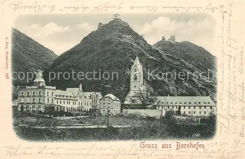 AK / Ansichtskarte Bornhofen_Kamp Ansicht mit den Feindlichen Bruedern Burgen Kloster Kirche Bornhofen Kamp