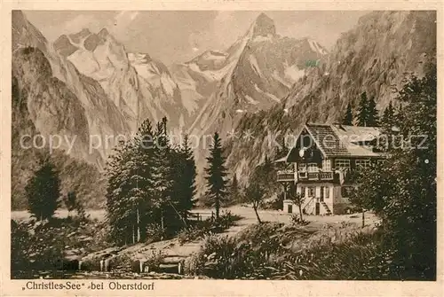 AK / Ansichtskarte Oberstdorf Christlessee Gasthaus Alpen Kuenstlerkarte Oberstdorf