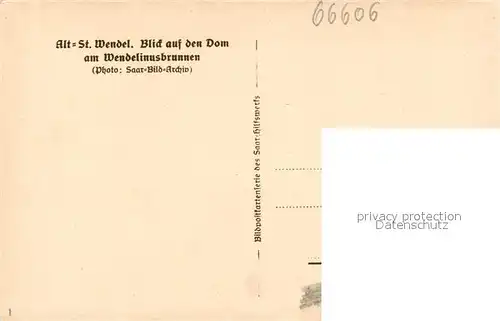 AK / Ansichtskarte Alt_St_Wendel Blick auf den Dom am Wendelinusbrunnen Pferdetraenke Alt_St_Wendel