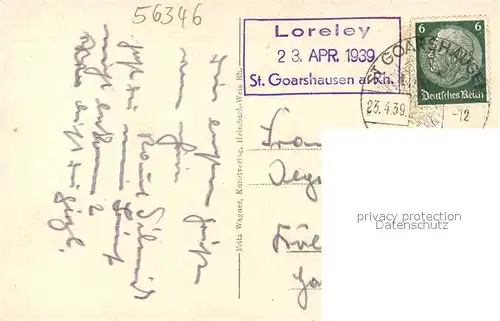 AK / Ansichtskarte St_Goarshausen Rheindampfer Loreley Felsen Sage St_Goarshausen