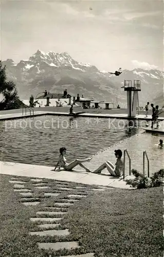 AK / Ansichtskarte Leysin La piscine et les Dents du Midi Leysin