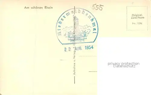 AK / Ansichtskarte Ruedesheim_Rhein Blick vom Nationaldenkmal Ruedesheim Rhein