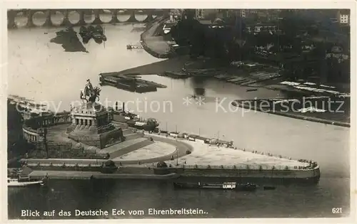 AK / Ansichtskarte Ehrenbreitstein Deutsches Eck Ehrenbreitstein