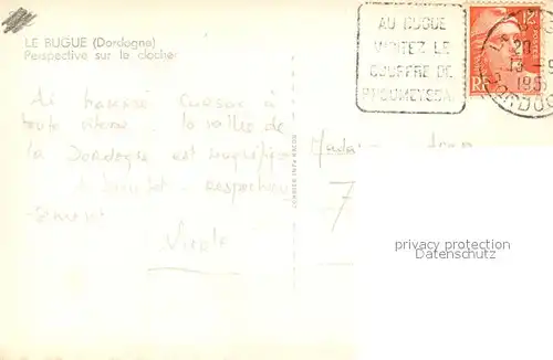 AK / Ansichtskarte Le_Bugue Perspective sur le clocher Le_Bugue