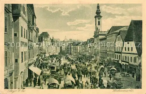 AK / Ansichtskarte Steyr_Enns_Oberoesterreich Wochenmarkt Steyr_Enns