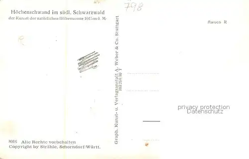 AK / Ansichtskarte Hoechenschwand Schwarzwald Panorama Hoechenschwand