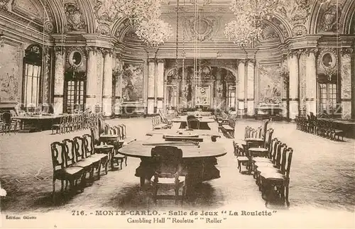 AK / Ansichtskarte Monte Carlo Salle de Jeux la Roulette Monte Carlo