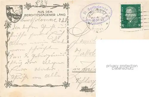 AK / Ansichtskarte St_Bartholomae Seebad am Koenigssee Berchtesgadener Alpen St_Bartholomae