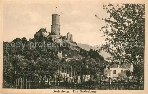 AK / Ansichtskarte Bad_Godesberg Blick zur Godesburg Bad_Godesberg