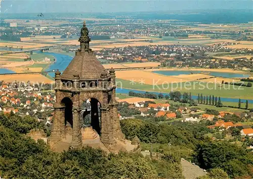 AK / Ansichtskarte Porta_Westfalica Kaiser Wilhelm Denkmal auf dem Wittekindsberg Blick ins Tal Porta_Westfalica