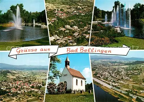 AK / Ansichtskarte Bad_Bellingen mit Ortsteilen Bamlach und Rheinweiler Kapelle Wasserspiele Fliegeraufnahme Bad_Bellingen