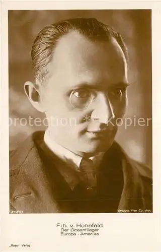 AK / Ansichtskarte Flugzeuge_Zivil Flugpionier Freiherr von H?nefeld   