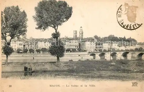 AK / Ansichtskarte Macon_Saone et Loire La Saone et la ville Macon Saone et Loire