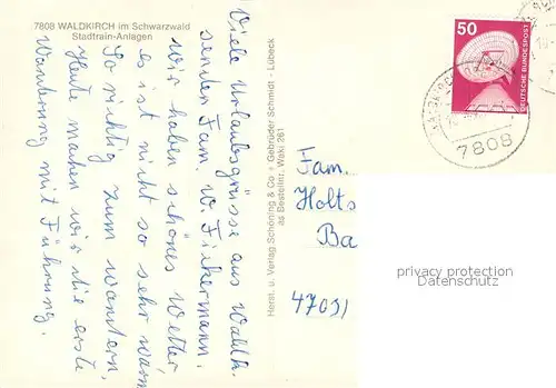 AK / Ansichtskarte Waldkirch_Breisgau Stadtrainanlagen Park Blumenbeet Waldkirch Breisgau