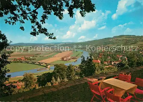 AK / Ansichtskarte Bad_Salzuflen Panorama Blick von Burg Vlotho auf die Weser Bad_Salzuflen