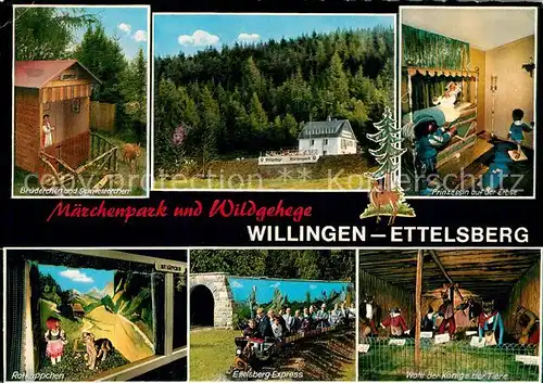 AK / Ansichtskarte Willingen_Sauerland Maerchenpark Wildgehege am Ettelsberg Eisenbahn Willingen_Sauerland
