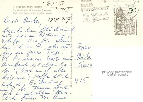 AK / Ansichtskarte Bad_Pyrmont Klinik Dr. Buchinger Hallenbad Bad_Pyrmont