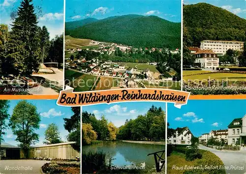 AK / Ansichtskarte Reinhardshausen Panorama Musikpavillon Sanatorium Reinhardsquelle Wandelhalle Schwanenteich Kurhaeuser Reinhardshausen
