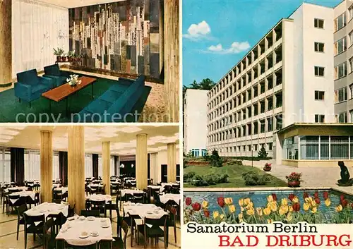 AK / Ansichtskarte Bad_Driburg Sanatorium Berlin Foyer Speisesaal Bad_Driburg