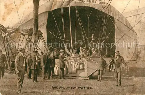 AK / Ansichtskarte Zeppelin Parseval vor dem Aufstieg  