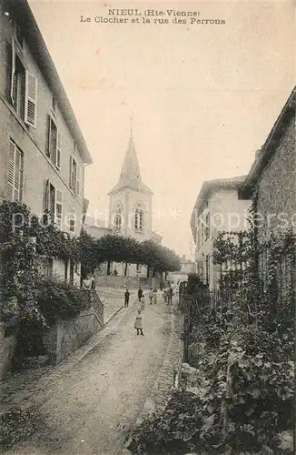 AK / Ansichtskarte Nieul Le Clocher et Rue des Perrons Nieul