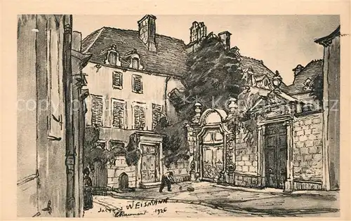 AK / Ansichtskarte Chaumont_Haute Marne Vieux hotels d apres un dessin de Jacques Weismann Kuenstlerkarte Chaumont Haute Marne