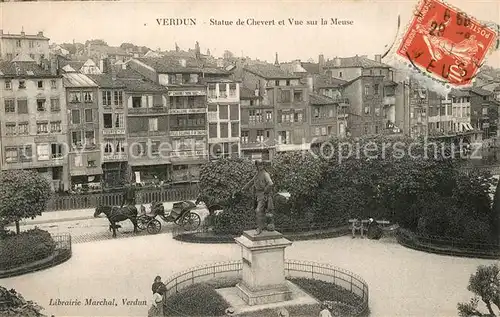 AK / Ansichtskarte Verdun_Meuse Statue de Chevert Monument vue sur la Meuse Verdun Meuse