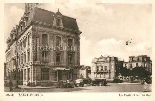 AK / Ansichtskarte Saint Brieuc_Cotes d_Armor La Poste et le Theatre Saint Brieuc_Cotes d