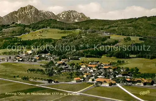 AK / Ansichtskarte Ainring Panorama Blick zum Hochstaufen und Zwiesel Chiemgauer Alpen Ainring