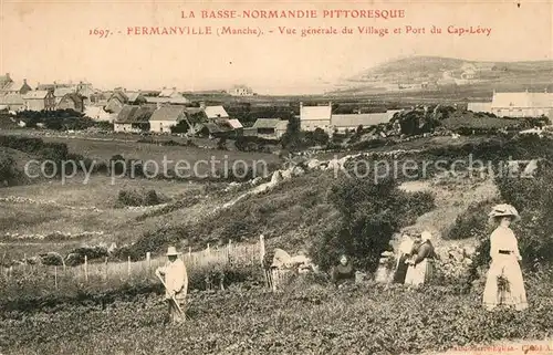 AK / Ansichtskarte Fermanville Vue generale du village et Port du Cap Levy Fermanville