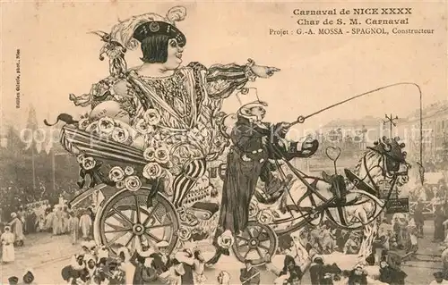 AK / Ansichtskarte Nice_Alpes_Maritimes Carnaval Char de S. M. Carnaval Dessin Kuenstlerkarte Nice_Alpes_Maritimes