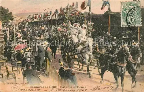AK / Ansichtskarte Nice_Alpes_Maritimes Carnaval Bataille de fleurs Dessin Kuenstlerkarte Nice_Alpes_Maritimes